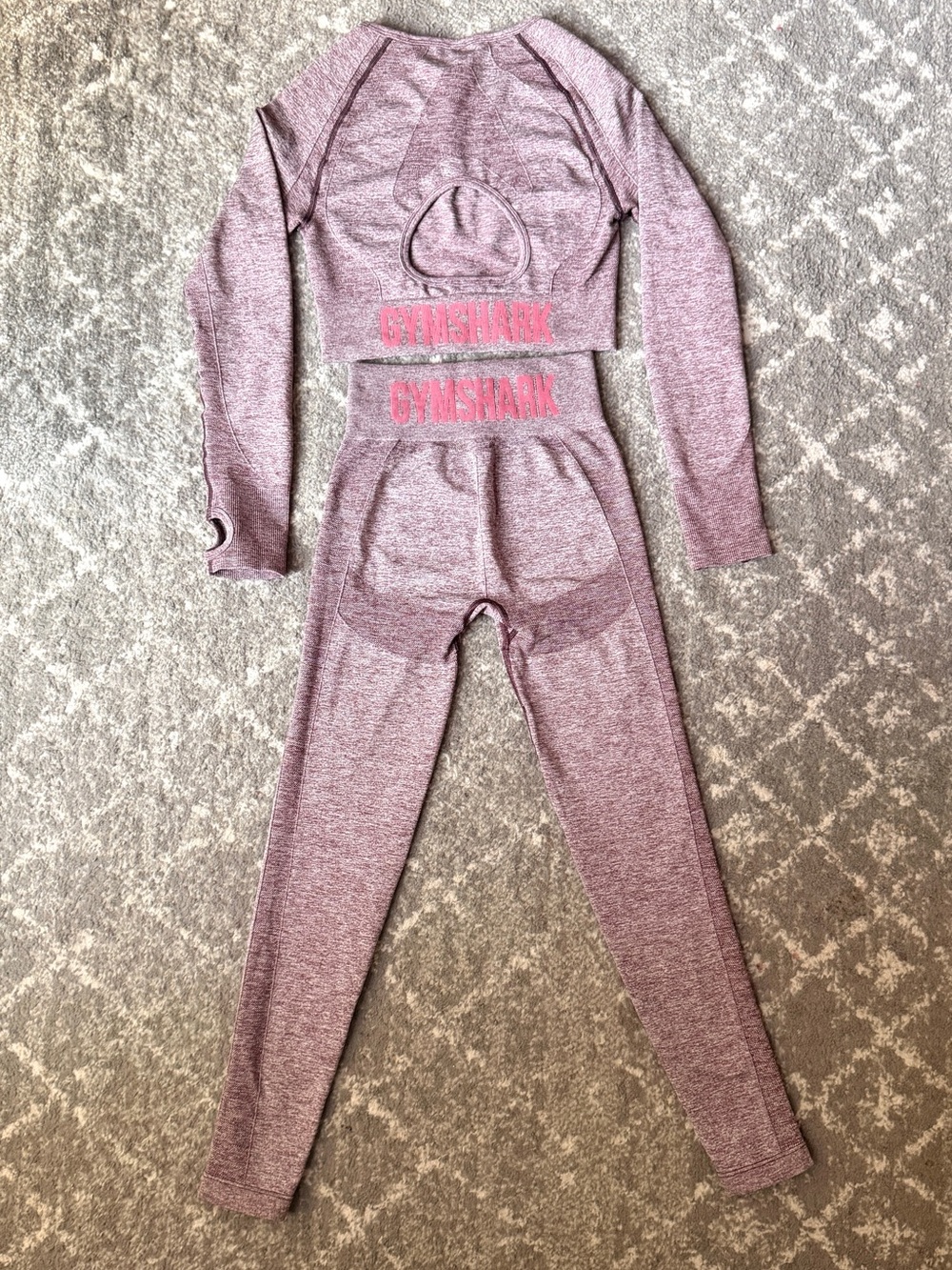 Gymshark Flex Sports Crop Top & High-Waist Leggings Set - Dusty Rose